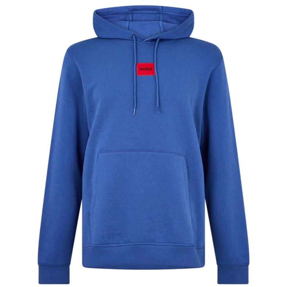 Hugo Mens Cotton Blend Pullover Hoodie / Dark Blue